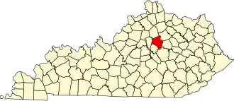State map highlighting Fayette County
