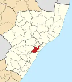 Location in KwaZulu-Natal