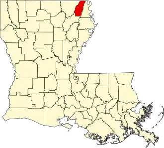 State map highlighting West Carroll Parish