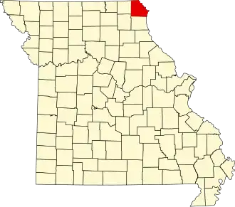 A state map highlighting Clark County in the northeastern corner of the state.