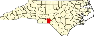 Map of North Carolina highlighting Richmond County