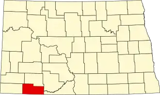 State map highlighting Adams County