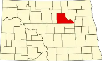 State map highlighting Benson County