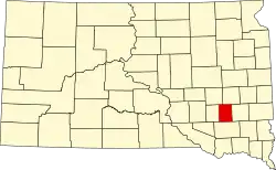State map highlighting Hanson County