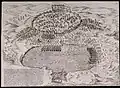Anonymous and untitled map showing Turkish capture of Tunis and its port city of La Goulette (also known as Goletta and Halq al-Wadi), in 1570