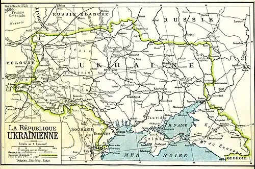 Territories claimed by the Ukrainian People's Republic (1917–1920).