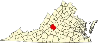 State map highlighting Amherst County