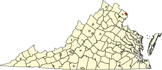 State map highlighting Arlington County