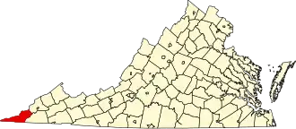 State map highlighting Lee County