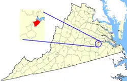 State map highlighting Hopewell