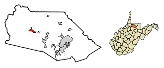 Location of Mannington in Marion County, West Virginia.