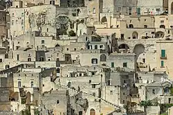 View of the Sassi, built on several levels