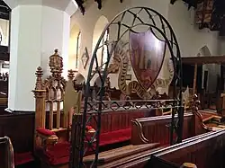 Mayor's chair in St Peter's Church, Carmarthen