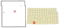 Location within Meade County and Kansas