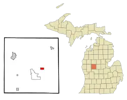 Location of Mecosta, Michigan