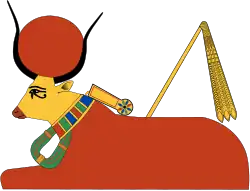 An illustration of Mehet-Weret based on a painting from the tomb of Irynefer at Deir el-Medina (TT290)