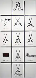 Meissen porcelain factory marks.