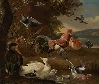 Chickens and Ducks (ca. 1660-90), oil on canvas, 115 x 136&nbsp;cm., Mauritshuis