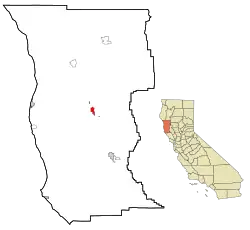 Location in Mendocino County and California