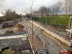 Construction of Withington tram stop (2012)