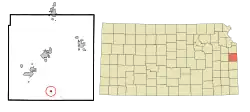 Location within Miami County and Kansas