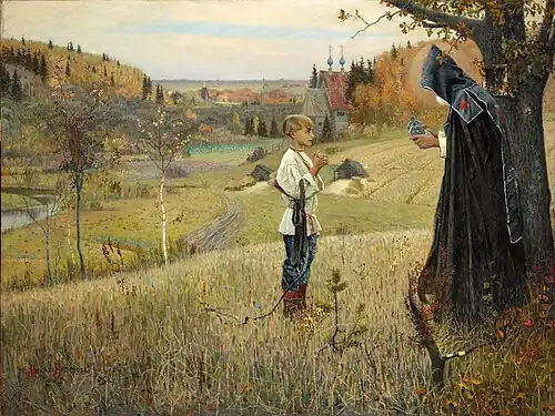 Mikhail Nesterov, The Vision to the Youth Bartholomew, 1890