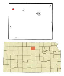 Location within Mitchell County and Kansas