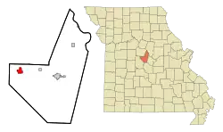 Location in Moniteau County and the state of Missouri
