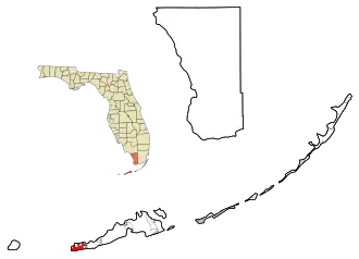 Location in Monroe County and the state of Florida