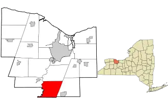 Location in Monroe County and the state of New York