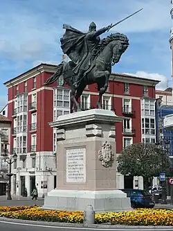 General view of the 1954 Juan Cristóbal González Quesada's statue of El Cid in Burgos