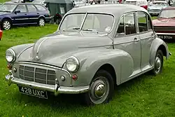 1951 Morris Minor MM Four-Door Saloon. Raised headlights were introduced with this bodystyle.