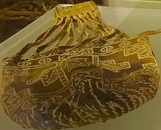 Cotton Muisca textile bag, accompanying the Muisca mummy