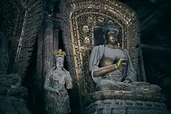 Jin Dynasty (1115–1234) statue of Amoghasiddhi in Shanhua Temple in Datong, Shanxi, China