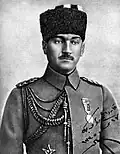 Mustafa Kemal Pasha, aged 38, on 17 April 1919 in a photograph signed for Rauf Orbay