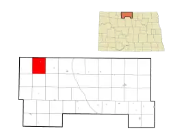 Location of Antler Township in Bottineau County, North Dakota
