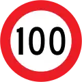 100&nbsp;km/h speed limit (this is the maximum legal speed for motor vehicles in New Zealand, unless otherwise specified)