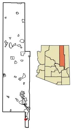 Location of Fort Apache in Navajo County, Arizona.