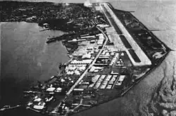 Aerial view of Sangley Point and Cavite City (c. 1964), on Cavite Peninsula in Manila Bay