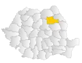 Map of Romania highlighting Neamț County