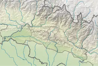Map showing the location of Chitwan National Park