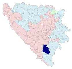 Location of Nevesinje within Republika Srpska
