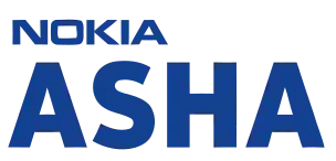 The Nokia Asha 306 smart phone displayed as in used condition.