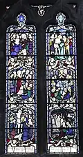 North aisle middle window in memory of Walter James Helwell Price. By Horace Hincks after 1950.