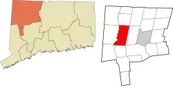 Cornwall's location within the Northwest Hills Planning Region and the state of Connecticut