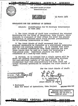 Operation Northwoods memorandum