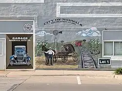 A mural in Norwalk's old city center