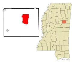 Location of Starkville, Mississippi
