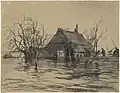 Drawing of a flooded farm (1926)