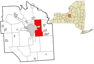 Location in Onondaga County and the state of New York.